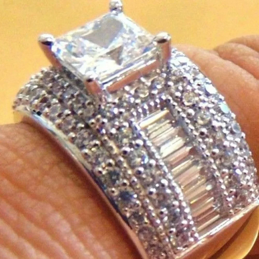 Large 11mm New Solid 14k white gold or yellow Gold Engagement Ring size 7